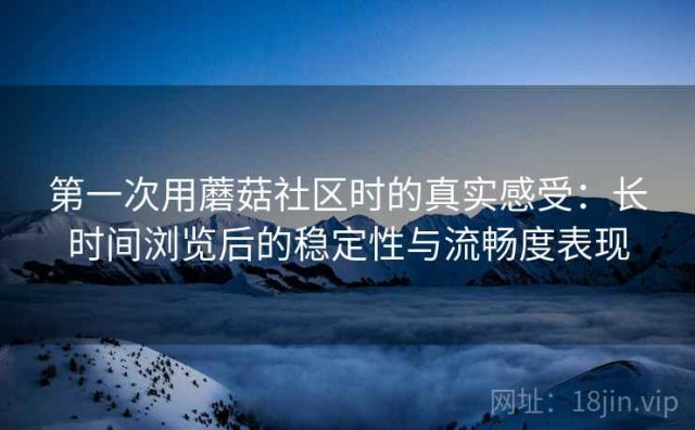 第一次用蘑菇社区时的真实感受：长时间浏览后的稳定性与流畅度表现