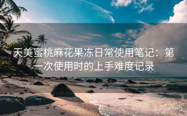 天美蜜桃麻花果冻日常使用笔记：第一次使用时的上手难度记录