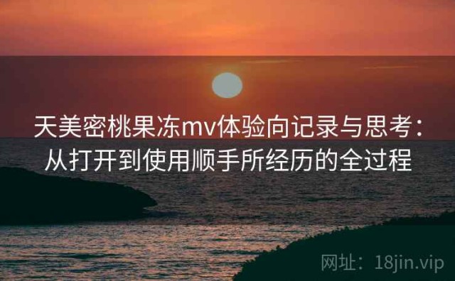 天美密桃果冻mv体验向记录与思考：从打开到使用顺手所经历的全过程