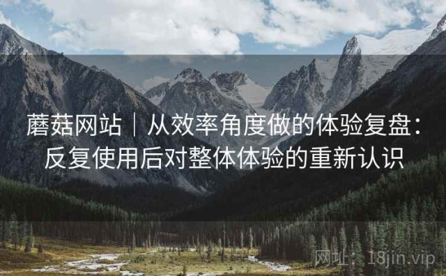 蘑菇网站｜从效率角度做的体验复盘：反复使用后对整体体验的重新认识