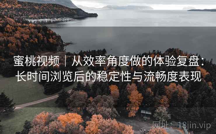 蜜桃视频｜从效率角度做的体验复盘：长时间浏览后的稳定性与流畅度表现