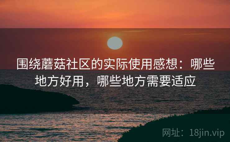 围绕蘑菇社区的实际使用感想：哪些地方好用，哪些地方需要适应