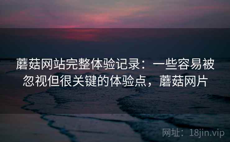 蘑菇网站完整体验记录:一些容易被忽视但很关键的体验点,蘑菇网片 蘑菇网站完整体验记录:一些容易被忽视但很关键的体验点,蘑菇网片