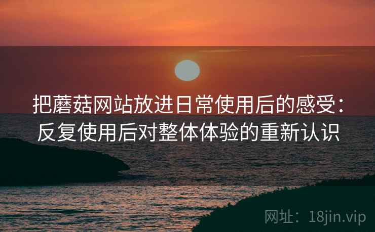 把蘑菇网站放进日常使用后的感受:反复使用后对整体体验的重新认识 把蘑菇网站放进日常使用后的感受:反复使用后对整体体验的重新认识