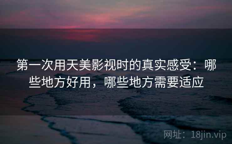 第一次用天美影视时的真实感受：哪些地方好用，哪些地方需要适应